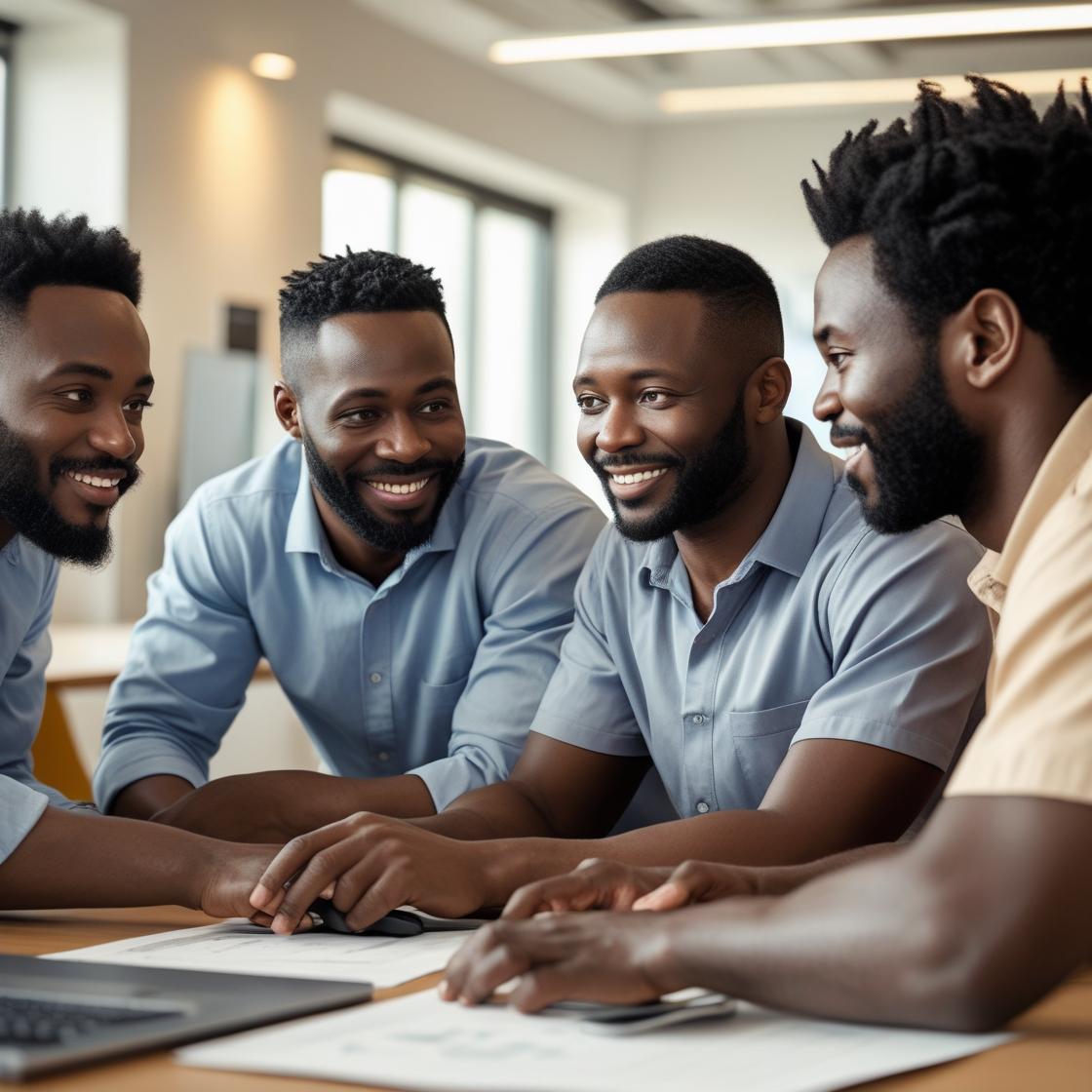 help create image for human resource support section on a construction's company website based in africa . make the picture real . african people only 2